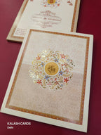 KLB615 Floral Theme Padding Hardboard Thick Wedding Card (2 Page)-Kalash Cards