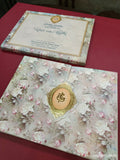 KLB615 Floral Design Semi Box Paper Wedding Card - Kalash Cards