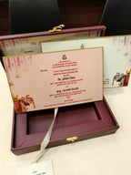KLB616 MDF Box Type Laser Cut Wedding Card with 2 Thick Pages