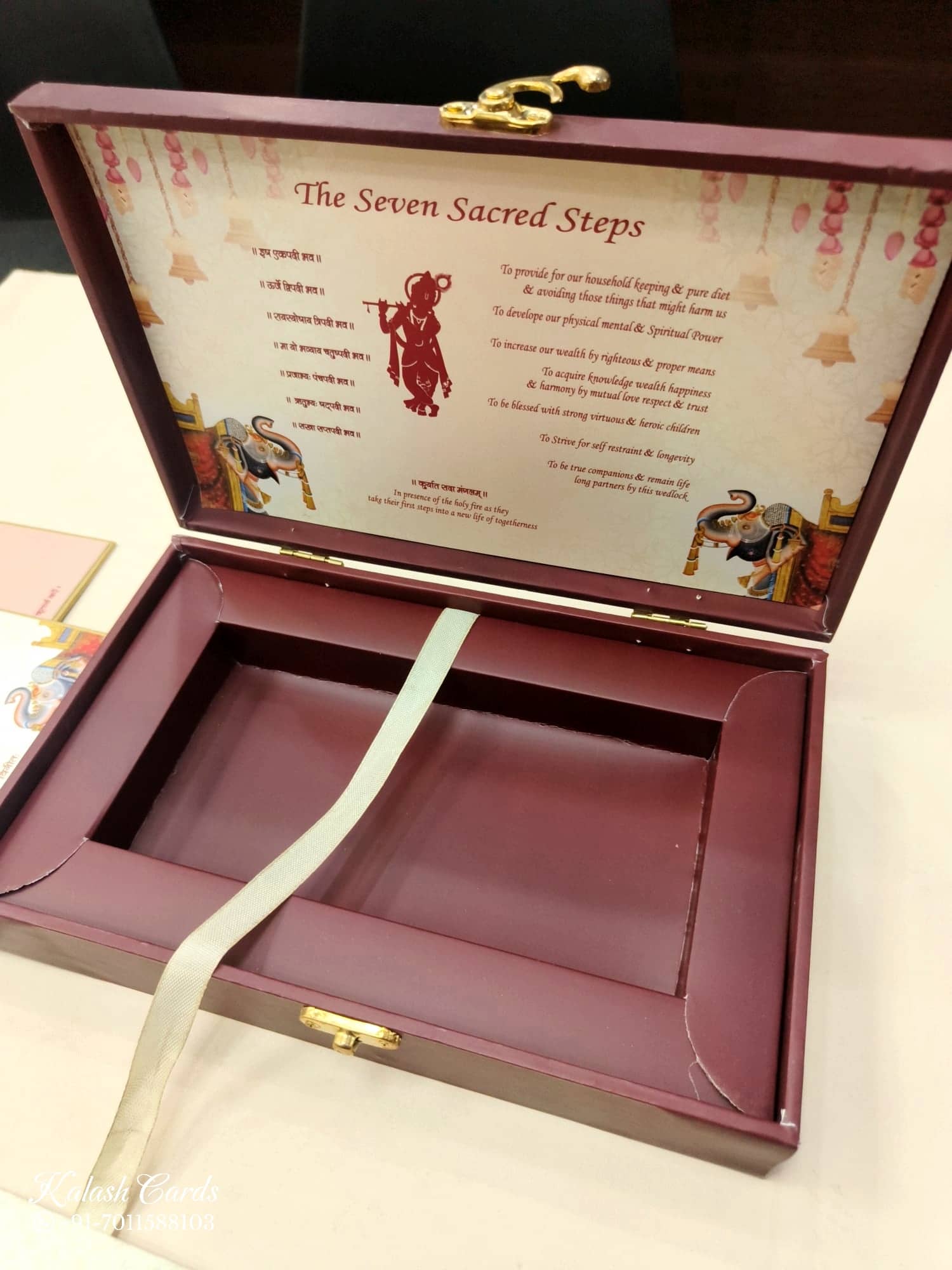 KLB616 MDF Box Type Laser Cut Wedding Card with 2 Thick Pages