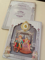 KLB616 Laser Cut Raja Rani theme Padding Hardboard Thick Wedding Card (2 Page)-Kalash Cards