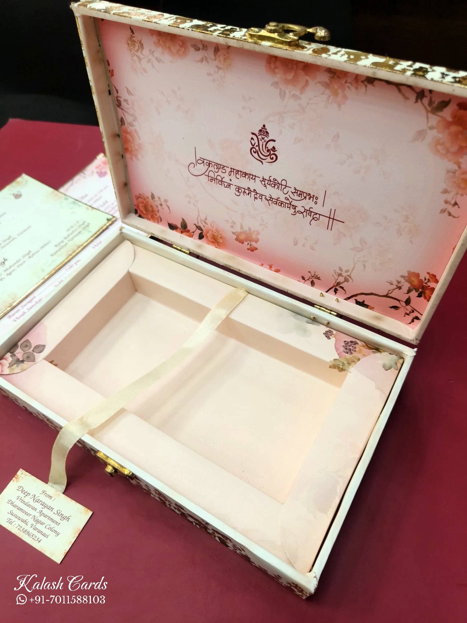 KLB617 MDF Box Type Laser Cut Wedding Card with 2 Thick Pages