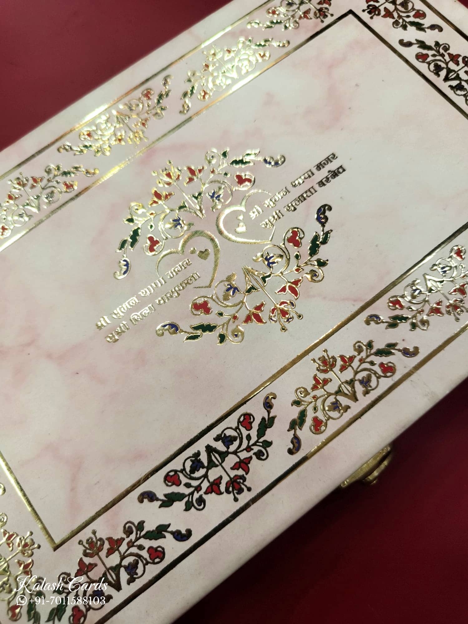 KLB618 MDF Box Type Wedding Card with 2 Thick Pages