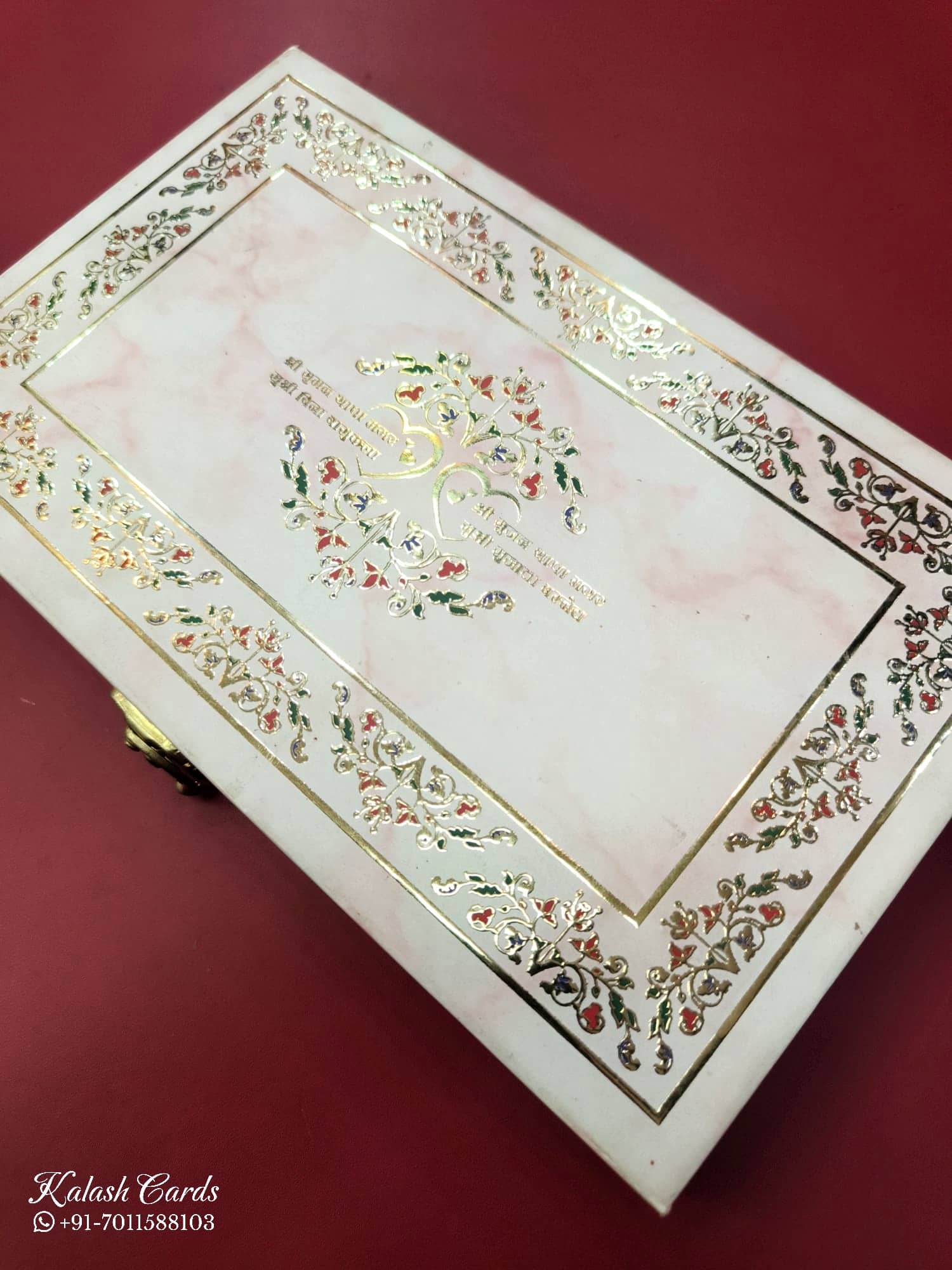 KLB618 MDF Box Type Wedding Card with 2 Thick Pages