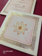 KLB618 Floral Theme Padding Hardboard Thick Wedding Card (2 Page)-Kalash Cards