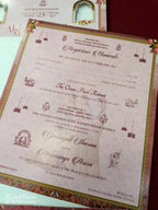KLB619 Raja Rani Barat Design Pink Color Semi Box Wedding Card (2 Page)