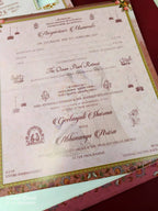 KLB619 Raja Rani Barat Design Pink Color Semi Box Wedding Card (2 Page)