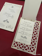 KLB619 Semi Box Paper Wedding Card with 2 Inserts & 1 Transparent Insert - Kalash Cards