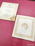 KLB643 Floral Design Semi Box Paper Wedding Card - Kalash Cards