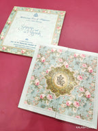 KLB645 Floral Design Semi Box Paper Wedding Card - Kalash Cards