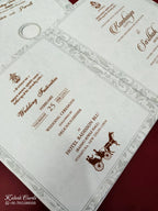 KLB663 Floral Traditional Design Grey Color Semi Box Wedding Card (2 Page)