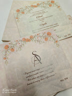 KLB701 Royal Fort Design Creme Brown Color Laser Cut Hardboard Padding Thick Wedding Card (2 Page & Couple Name Acrylic)