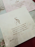 KLB708 Dulha Dulhan Design Laser Cut Hardboard Padding Thick Wedding Card (2 Page & Couple Name Acrylic)