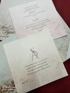 KLB708 Dulha Dulhan Design Laser Cut Hardboard Padding Thick Wedding Card (2 Page & Couple Name Acrylic)