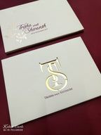 KLB722 White Color Laser Cut Leatherette Hardboard Padding Thick Wedding Card (2 Page)