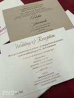 KLB722 White Color Laser Cut Leatherette Hardboard Padding Thick Wedding Card (2 Page)