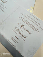 KLB752 Ram Sita Blue Color Semi Box Wedding Card (2 Page & Couple Name Acrylic)
