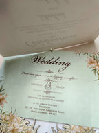 KLB770 Floral Design Grey Color Couple Name Laser Cut Wedding Card (2 Page)