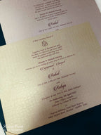 KLB848 Peacock Design Blue Color Leatherette Hardboard Padding Thick Wedding Card (2 Page & Couple Name Acrylic)