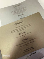 KLB855 Floral Design Red Golden Color Velvet Double Door Style Hardboard Padding Thick Wedding Card (2 Page & Couple Name Acrylic)