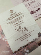 KLB873 Dulha Dulhan Design Brown Color Semi Box Wedding Card (2 Page)