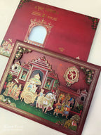 KLB911 Red Maroon Royal Fort Barat Laser Cut Padded Thick Wedding Card (2 Page & Couple Initial Acrylic)
