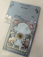 KLB929 Green Elephant Laser Cut Padded Thick Wedding Card (2 Page & Couple Name Acrylic)
