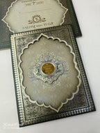 KLB931 Green Traditional Laser Cut Padded Thick Wedding Card (2 Page & Couple Name Acrylic)