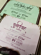 KLB941 Maroon Elephant Door Style Padded Thick Wedding Card (2 Page & Couple Name Acrylic)