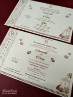 KLB951 White Royal Fort Padded Thick Wedding Card (2 Page & Couple Name Acrylic)