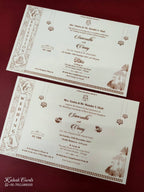 KLB951 White Royal Fort Padded Thick Wedding Card (2 Page & Couple Name Acrylic)