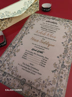 KL2150 Luxury Translucent Scroll Wedding Card with Matching Box Cover and Personalised Band-Kalash Cards