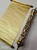 KLS301 Satin Fabric Scroll Wedding Card With Designer Plastic Holder
