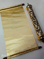 KLS301 Satin Fabric Scroll Wedding Card With Designer Plastic Holder