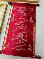KLS323 Velvet Fabric Scroll Wedding Card with Box-Kalash Cards