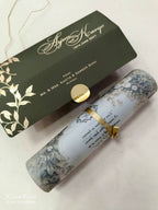 KLS346 Royal Fort Design Green Color Translucent Scroll Wedding Card