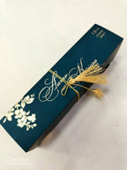 KLS347 Floral Design Blue Green Color Translucent Scroll Wedding Card