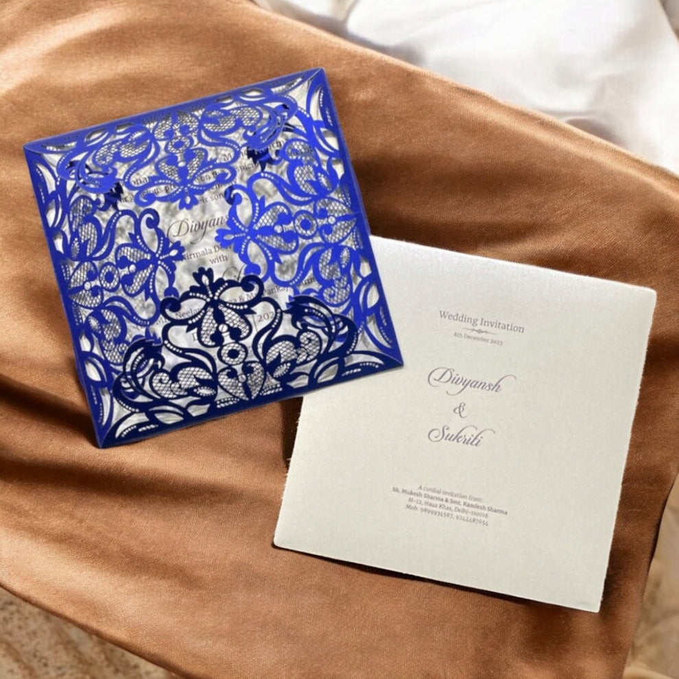 KL8016-2 Laser Cut Paper Wedding Card-Kalash Cards