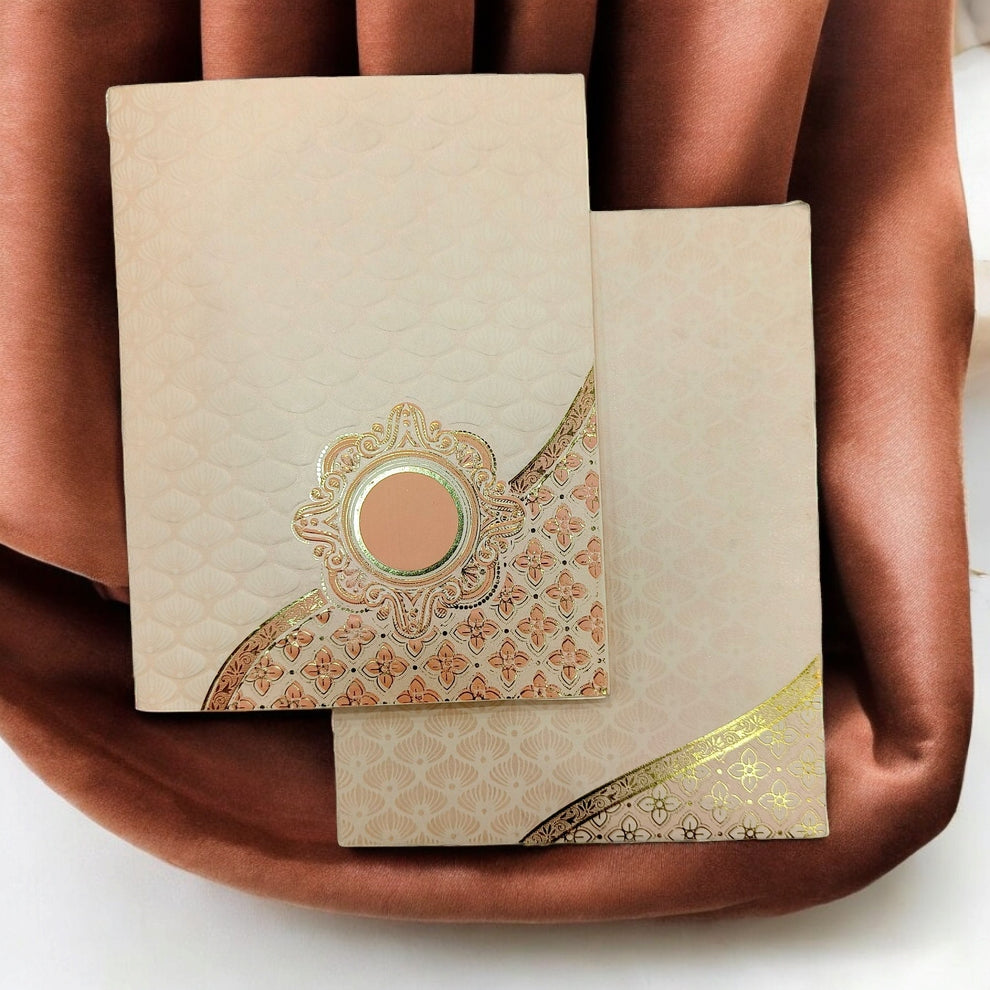 KL0135 Semi Box Embossed Paper Wedding Card-Kalash Cards