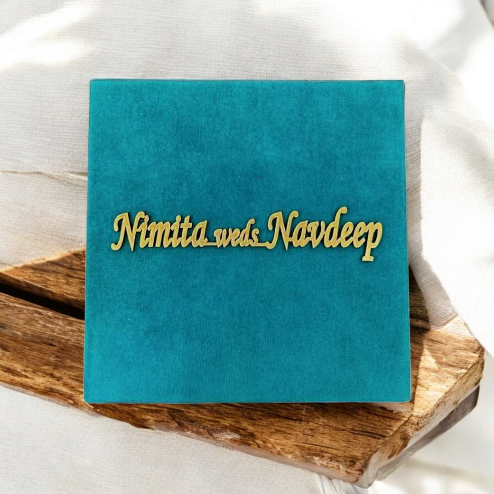 KL9024B Small Velvet Fabric MDF Wedding Invitation Box Card-Kalash Cards