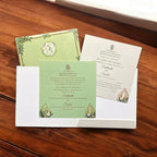 KL2052S1 Floral Frame Design Premium Paper Wedding Card with 2 Inserts and Envelope-Kalash Cards