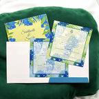 KL2028S1 Tropical Floral Design Premium Paper Wedding Card with 2 Inserts and Envelope-Kalash Cards