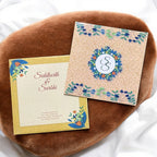 KL2020S1 Minimal Floral Frame Design Premium Paper Wedding Card with 2 Inserts and Envelope-Kalash Cards