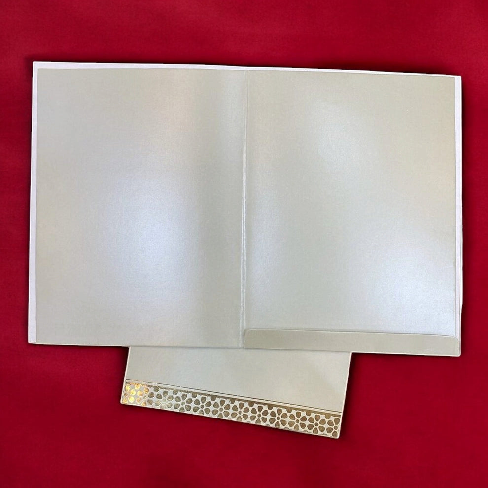 KL0255 Semi Box Perfume Embossed Paper Wedding Card with 2 Inserts and Envelope-Kalash Cards