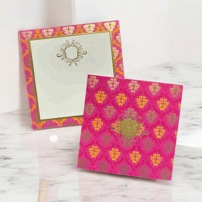 KL01001S2 Traditional Design Paper Wedding Card with 2 Inserts and Envelope-Kalash Cards