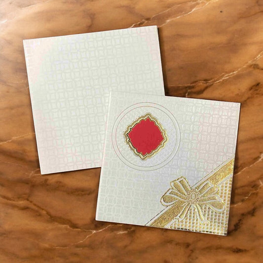 KL010063 Gathbandhan Design Hardbound Padding Thick Wedding Card with 2 Inserts and Envelope-Kalash Cards