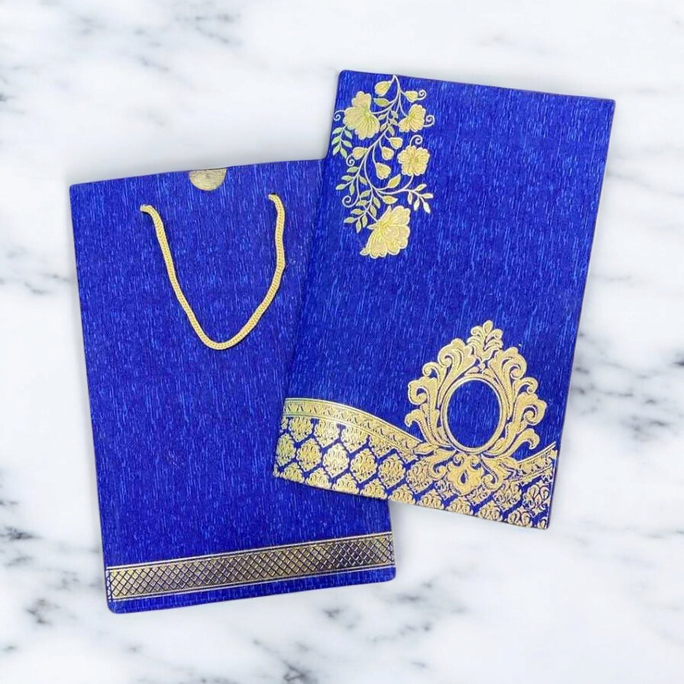 KL0111 Carry Bag Paper Wedding Card with 2 Inserts and Envelope-Kalash Cards