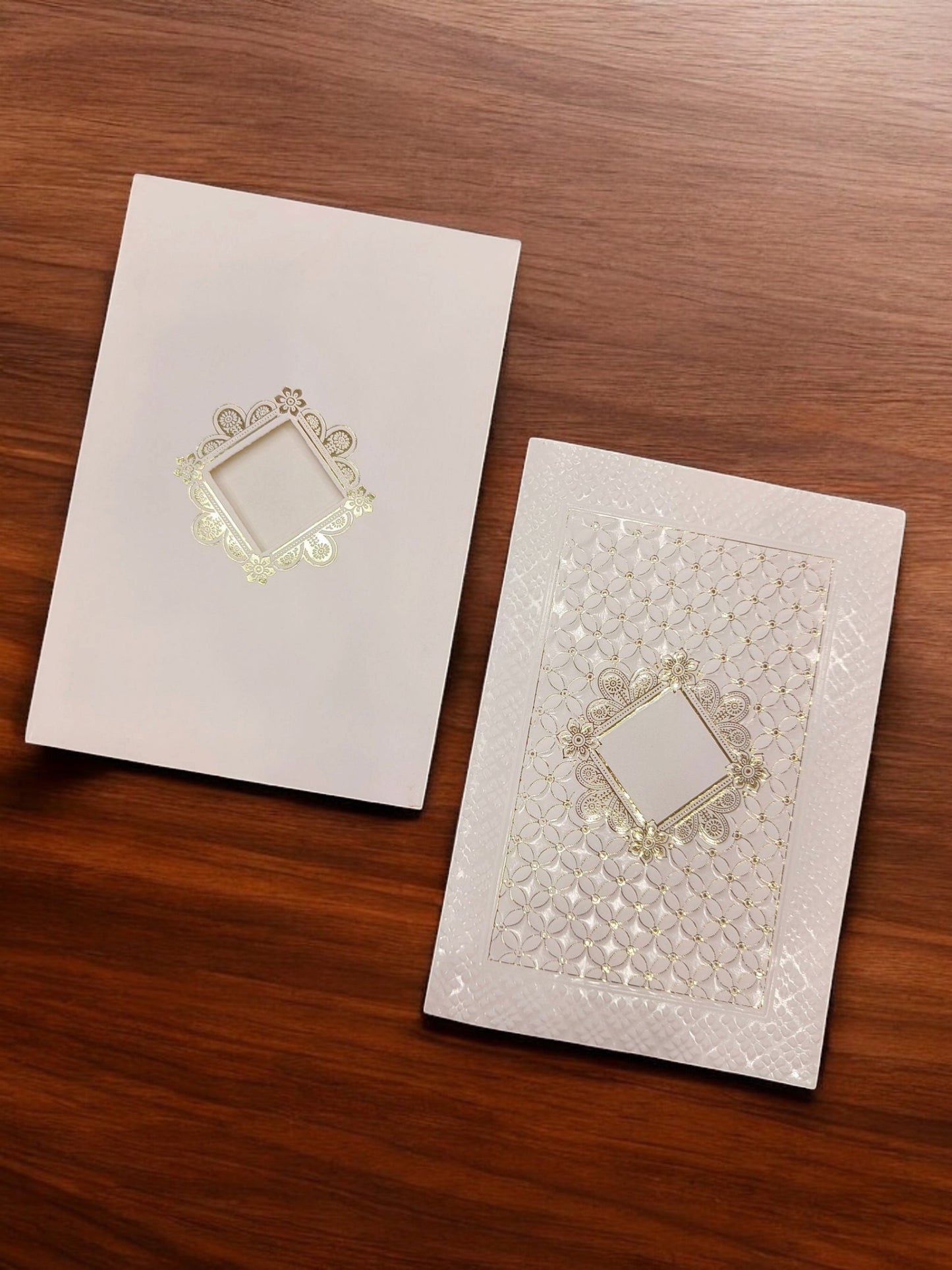 KL0119 Embossed Paper Wedding Card with 2 Inserts and Envelope-Kalash Cards