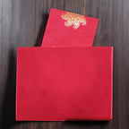 KL0166 Floral Leaf Design Semi Box Paper Wedding Card with 2 Inserts and Envelope-Kalash Cards