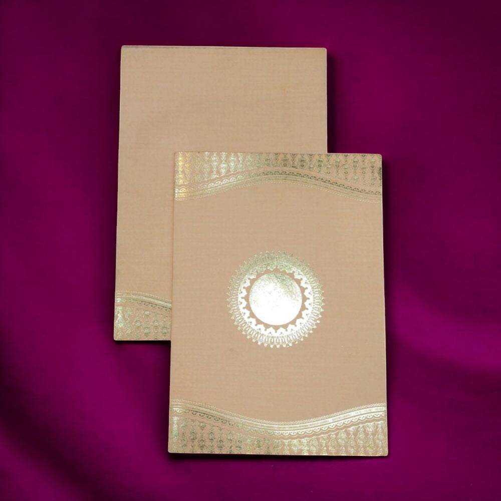 KL0229 Semi Box Paper Wedding Card with 2 Inserts and Envelope-Kalash Cards